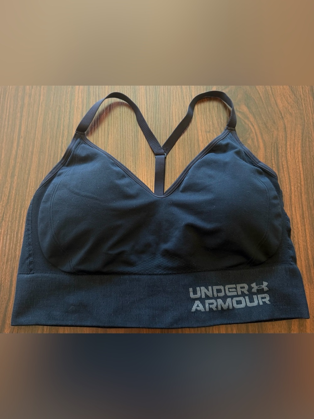 XL Under Armour Seamless Sports Bra with Racerback BLACK